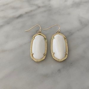 Kendra Scott White Faceted Drop Earrings